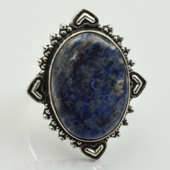 

Sodalite Ring Silver Overlay over Copper , Size: 8.75, R1987