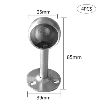 

Hot 4 Pcs Shower Curtain Closet Rod Holder Pipe Flange Socket Ceiling Mount Bracket Stainless Steel PLD