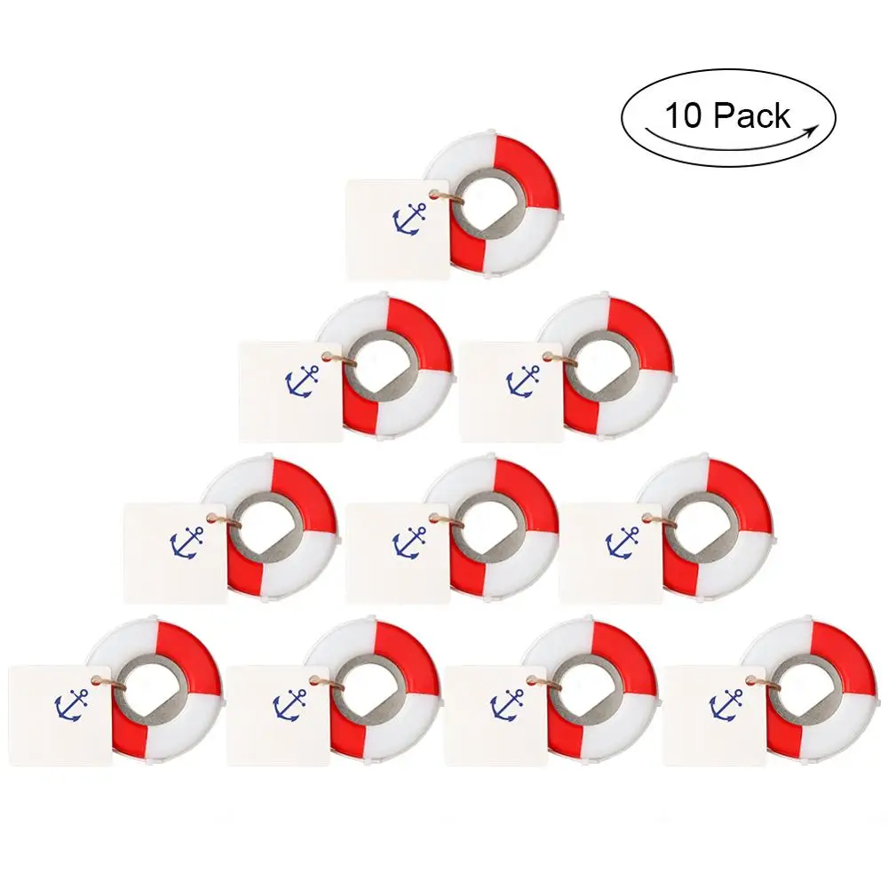 OurWarm 10 шт. спасательная открывалка для пивных бутылок подарок для гостей поздравительные свадебные сувениры детский душ морские вечерние украшения - Цвет: Красный