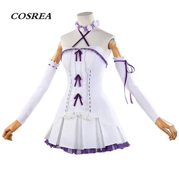

COSREA Re:zero Kara Hajimeru Isekai Seikatsu Life In a Different World Ram Rem Cosplay Costume Dress Halloween Party For Woman