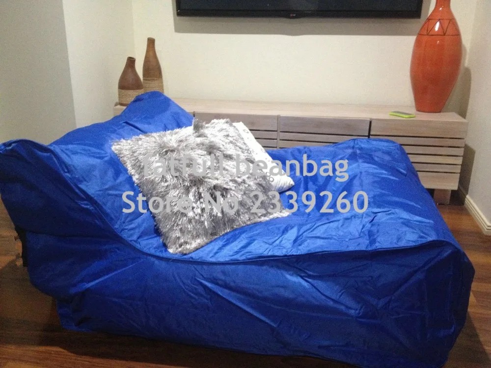 Cover only No Filler-Two room seat people outdoor bean bag furniture,large size beanbag sofa chair,Blue Float lounger on water
