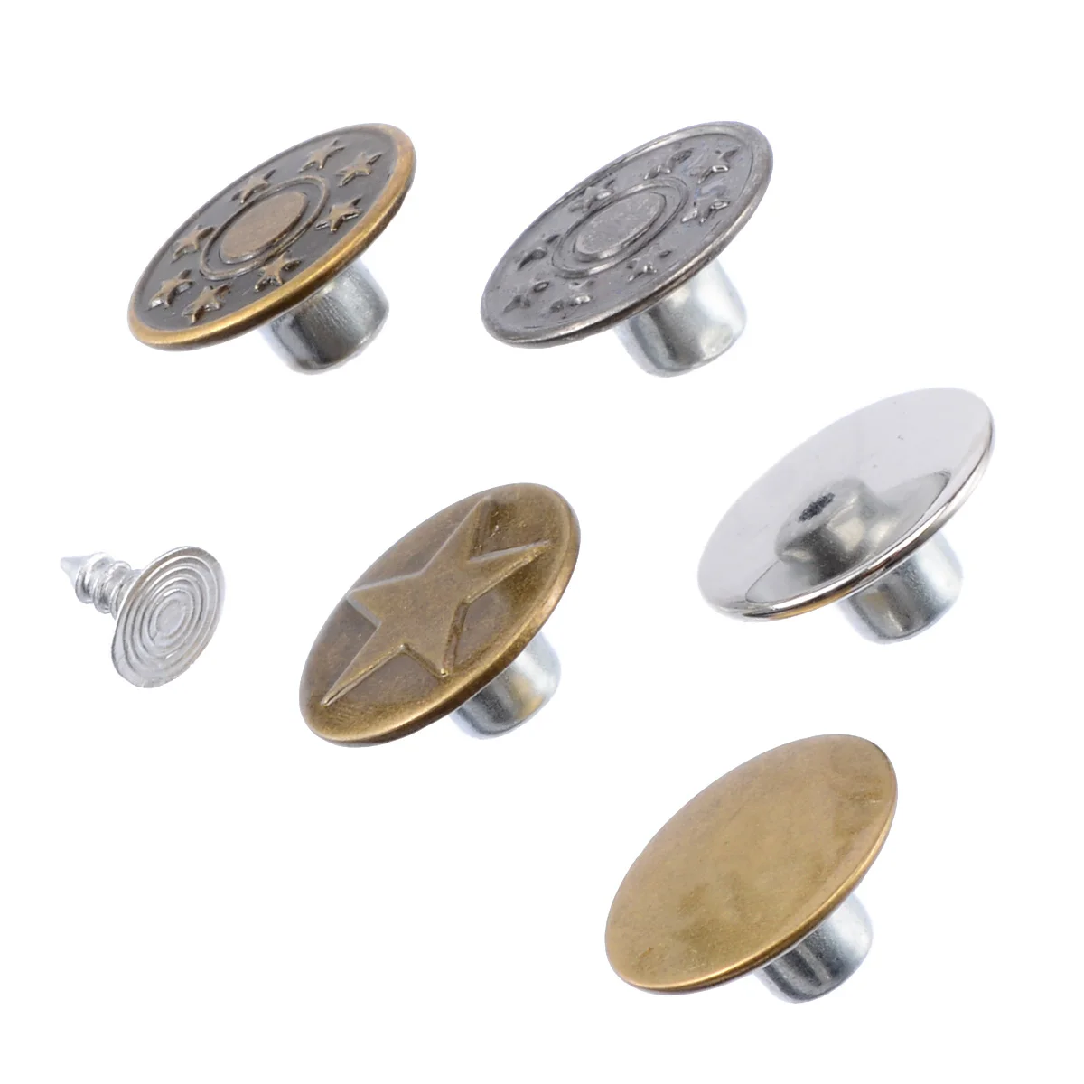 50 set Denim Jacket Jeans Button 17mm Metal Hosier Button Seamless Button For Jeans Fasterners DIY Sewing Clothes Accessories