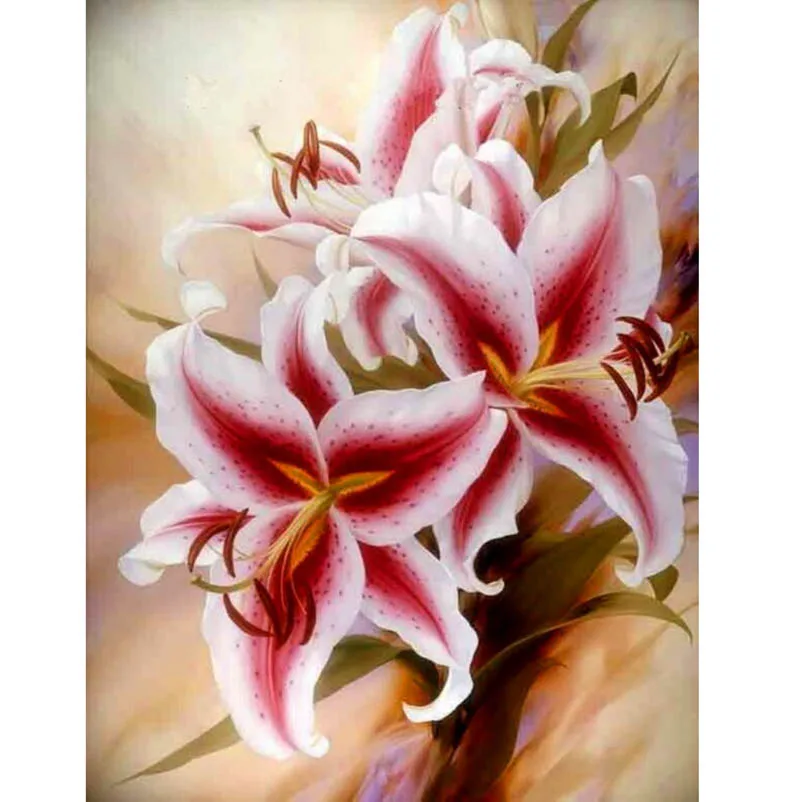 

Floral Lily Full Drill Resin Rubik Ribbon Pasted Embroidery Pattern 5d Diy Diamond Painting Cross Stitch Yellow Peony Crafts