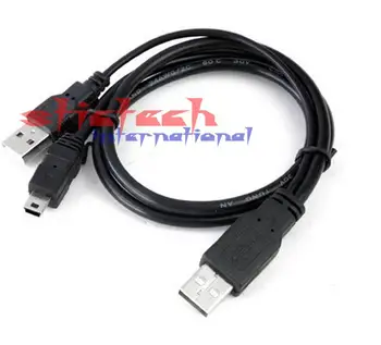 

by dhl or ems 500 pieces hot sale 2 In 1 Male USB 2.0 A to USB 2.0 Male MINI 5 Pin Power Data Y-Cable Splitter Cable