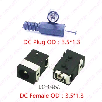 

Free shipping 100PCS DC Power Jack Male Plug Pin1.3*3.5mm Female DC Power Connector SMD PCB Mounting For Notebook Tablet DC-045A