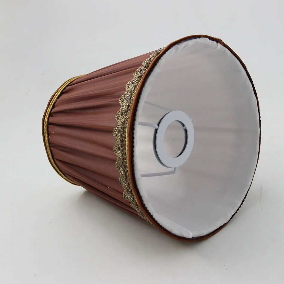 Коричневые винтажные кружевные Абажуры для лампы, декоративные абажуры, E14, отверстие 3 см