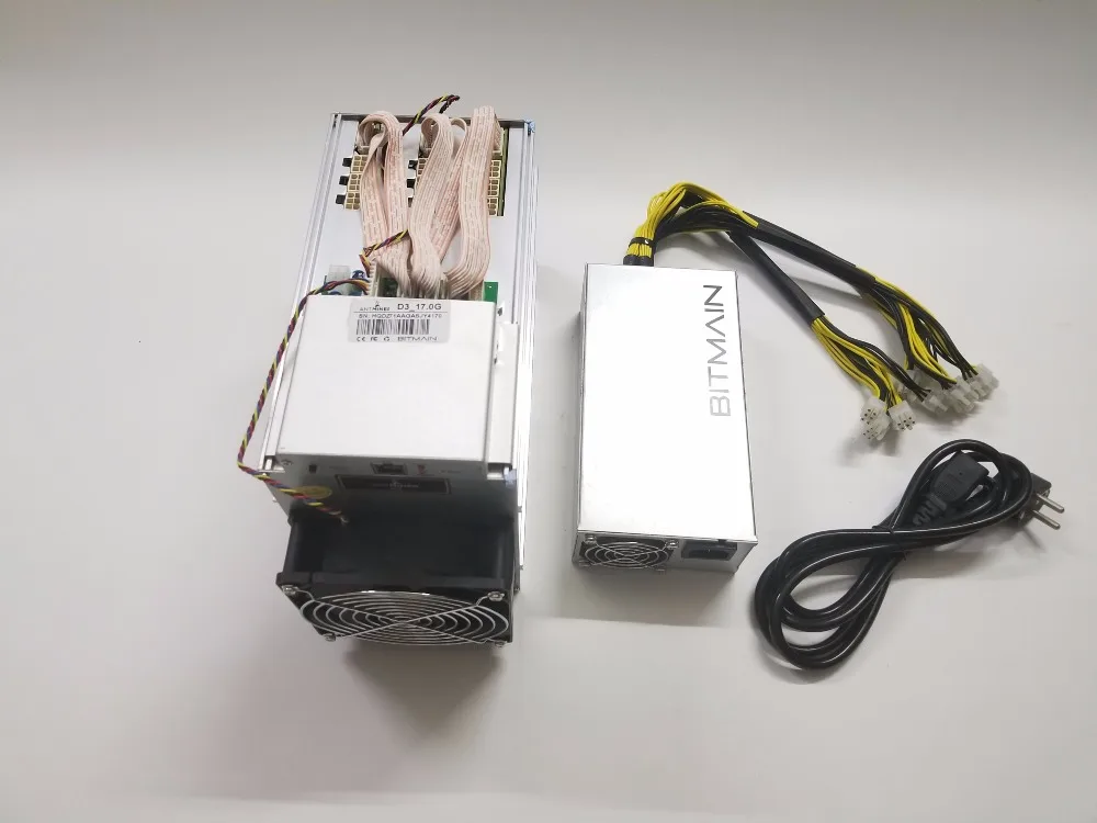 2018 Новый Комбайн Antminer D3 17GH/s 1200 Вт с BITMAIN APW7 1800 Вт X11 тире добыча машина может Ming BTC на NiceHash