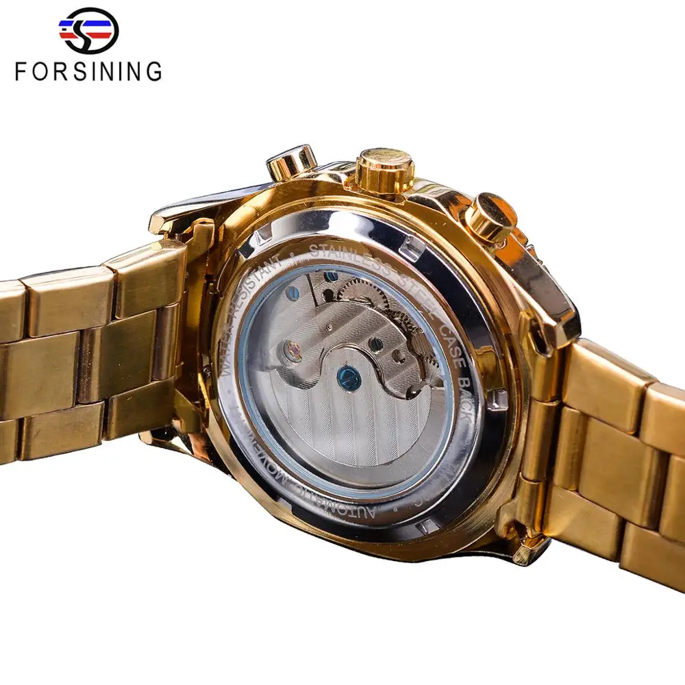 Forsining Tourbillon автоматические часы мужские механические часы Moonphase Дата с автоматическим заводом мужские стальные наручные часы Relogio Masculino