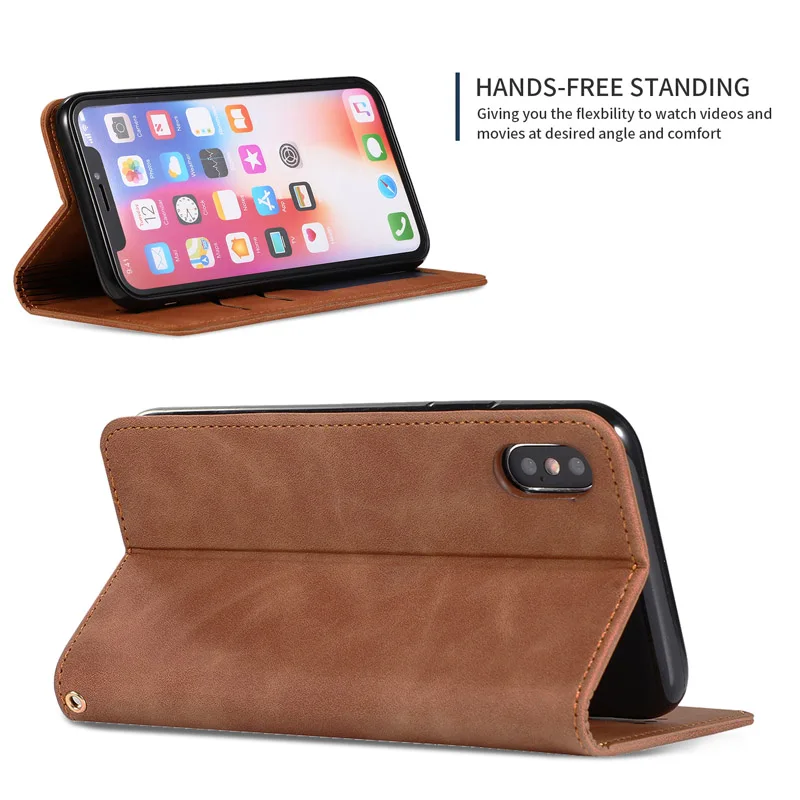 

PU Leather Flip phone case For iphone 6 6s 7 8 plus With card holder wallet For iphone X XS XR XS MAX cover