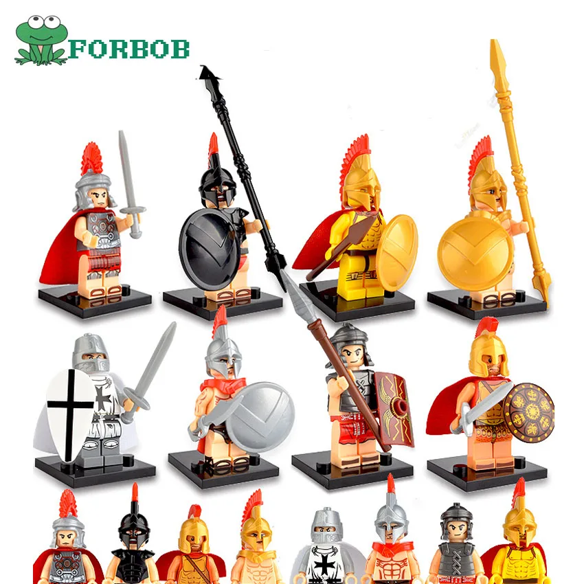 

8pcs Building Blocks Medieval Figures baby educational learning toys Medieval Knights Gladiator Figurines Juguetes Brinquedos
