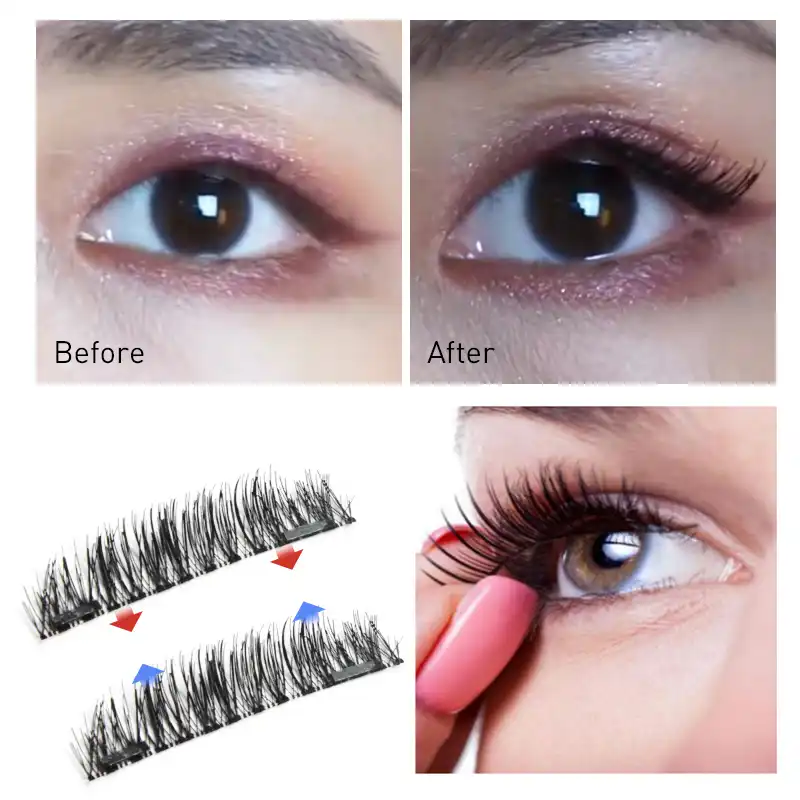 Best Selling Make Up Black Eyelash Natural False Eyelashes Magnet Eye Makeup Fake Eyelashes Extension Lashes 3d mink hair lashes
