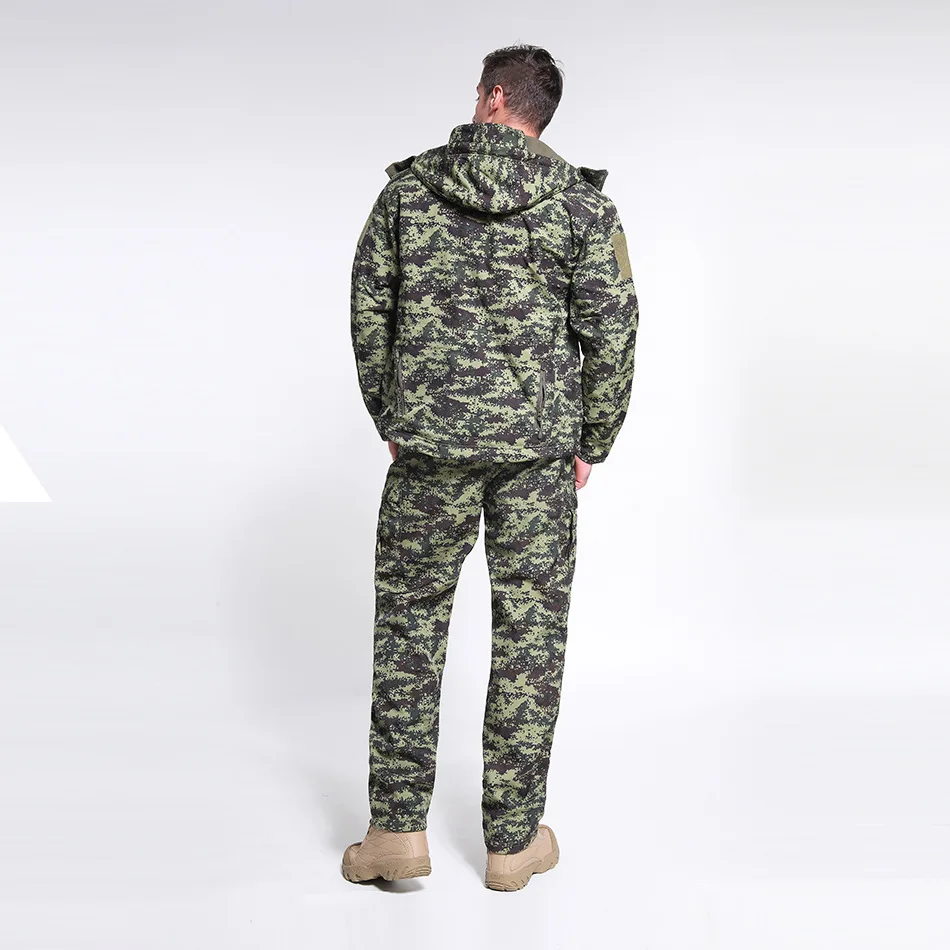 Военно-tad камуфляж Акула кожи Soft Shell Тактический костюмы зима-осень Водонепроницаемый флис армейские Шестерни Для мужчин одежда костюм BF051