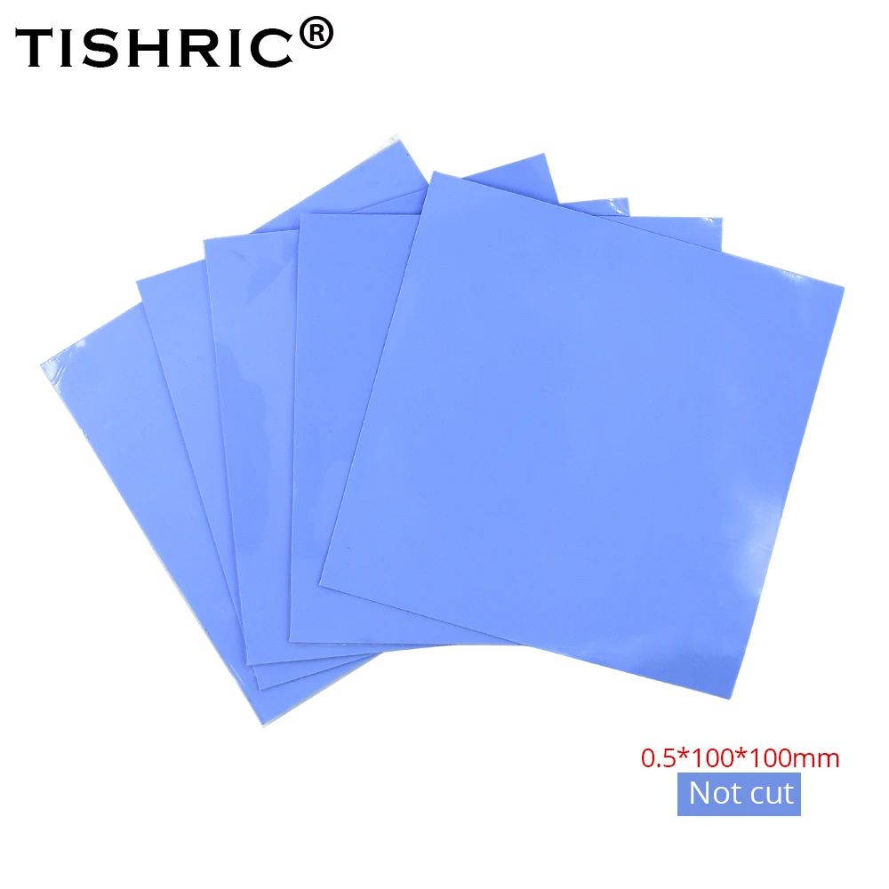 TISHRIC 10 قطعة 100*100*0.5 مللي متر موصل سيليكون PC مروحة برودة GPU وحدة المعالجة المركزية الحرارية وسادات غرفة تبريد الحرارة بالوعة الشحوم لصق لاصق