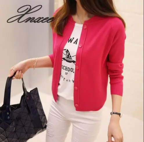 

Xnxee Knitwear spring and summer new 2019 sweater short thin coat long sleeve