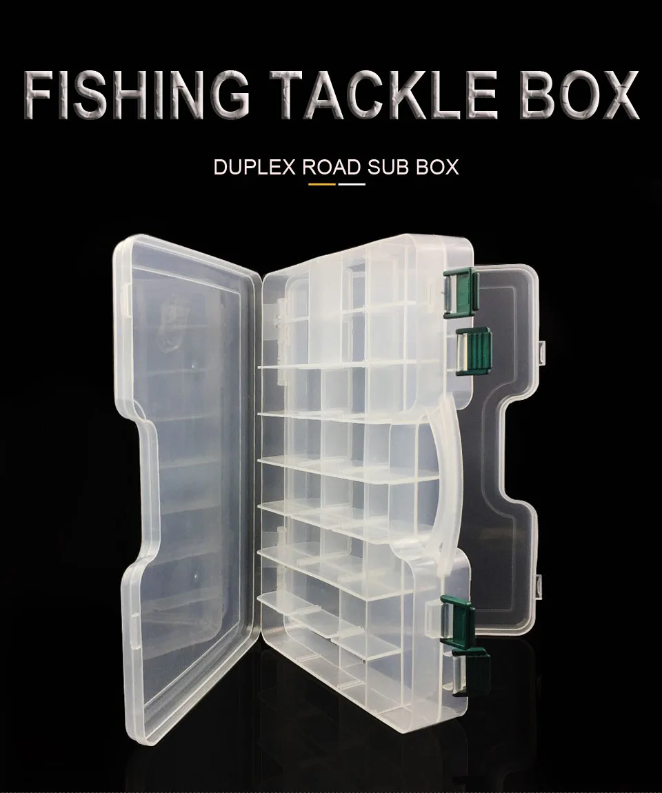 Многофункциональная высокопрочная 29,5*19*6 см двухсторонняя прозрачная видимая пластиковая коробка для рыболовной приманки коробка для рыболовных снастей