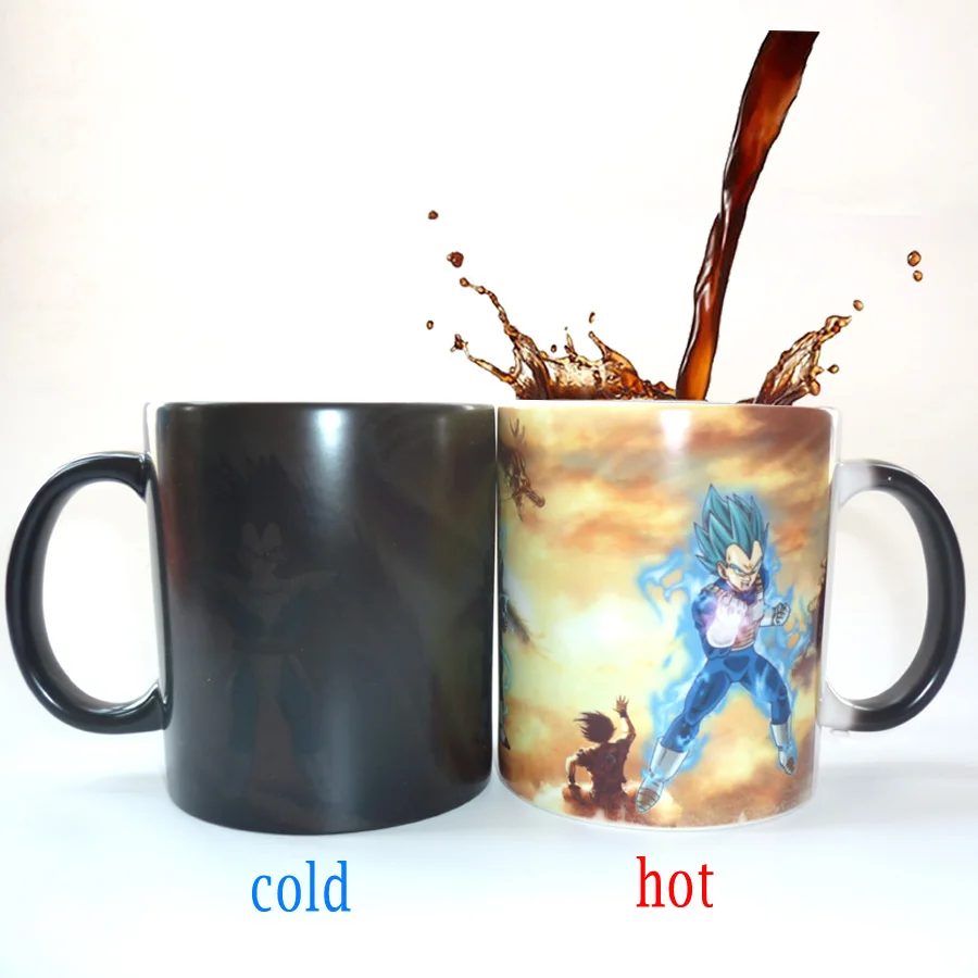 

HOT SALE Dragon Ball Z Super Saiya Gold VEGETA Color Changing Coffee Mug Heat-sensitive Reactive ceramic cup