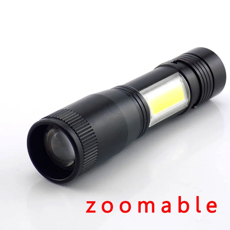 2 способа Мини светодиодный COB Q5 вспышка светильник высокого Мощная Вспышка Светильник Зажим AA батарея ручка светильник небольшой фонарь лампа светодиодный налобный фонарь для чтения для кемпинга - Испускаемый цвет: zoomable