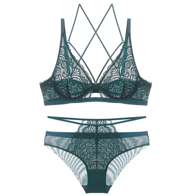 French bralette сексуальное ультратонкое нижнее белье Классический бандажный комплект