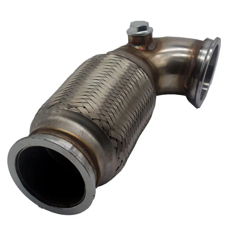 Garrett 2 5 &quotV Band Downpipe низкопрофильный 90 градусов w/Flex bellow + O2 труба из нержавеющей