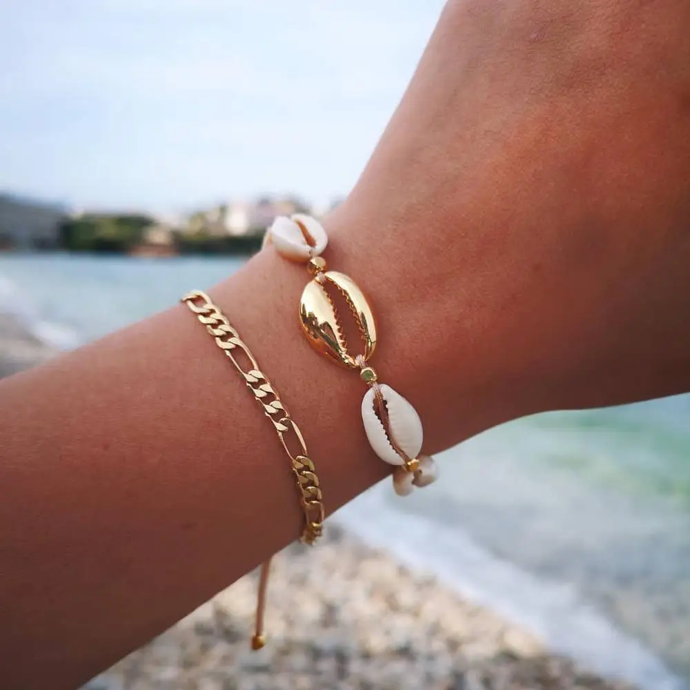 

Artilady layer shell bracelet set tassel charm bracelet bangle for women summer beach jewelry party gift drop shipping