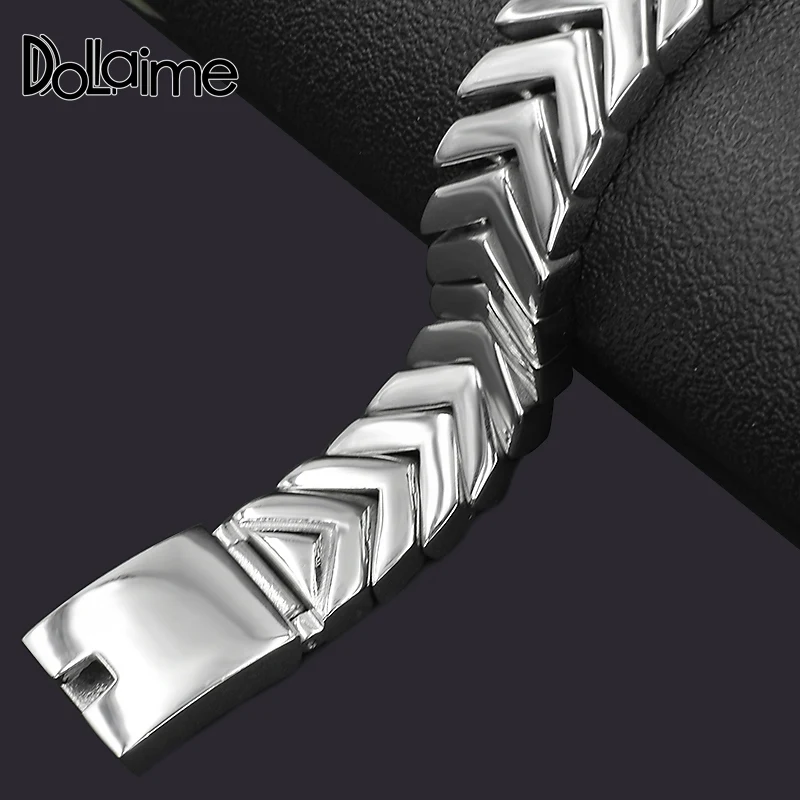 Dolaime браслет из нержавеющей стали серебряного цвета в форме стрелки для мужчин повседневный Дикий браслет 24 см* 17 мм GB446