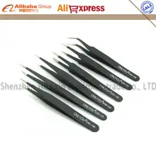 6/шт BGA точный ESD Пинцет Набор Антистатический пинцет(6 размеров) нержавеющий Пинцет инструмент для ремонта