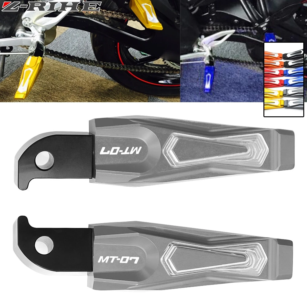 

2019 Motorcycle CNC Foot Pegs Rear Passenger Footrests Fit For Yamaha MT07 MT 07 MT-07 2014 2015 2016 With Laser MT07 Logo