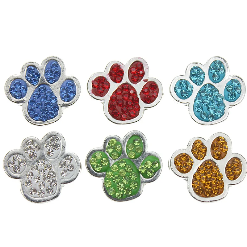 

10 Pcs/lot Snap Buttons Fit Snap Bracelets Rhinestone 18MM Footprint Snap Buttons For Bracelet & Necklace Snap Jewelry