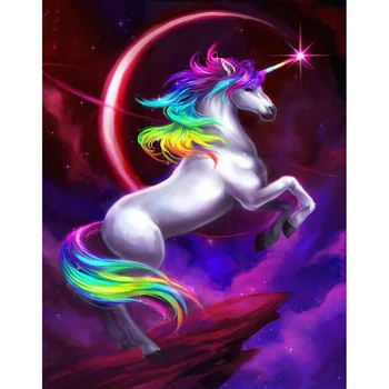 

Painting By Numbers DIY Dropshipping 40x50 50x65cm unicorn dream horse Animal Canvas Wedding Decoration Art picture Gift