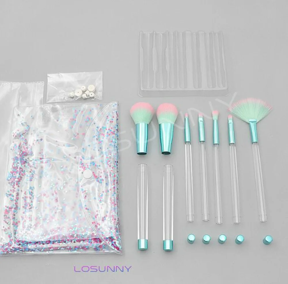 Conjuntos de Escova Tubos de Cristal Manual do Perfume Losunny Maquiagem Transparente Destacável Montagem Faça Você Mesmo Mão no 7 Pcs 4 7 LOSUNNY Pcs Maquiagem Conjuntos de Escova