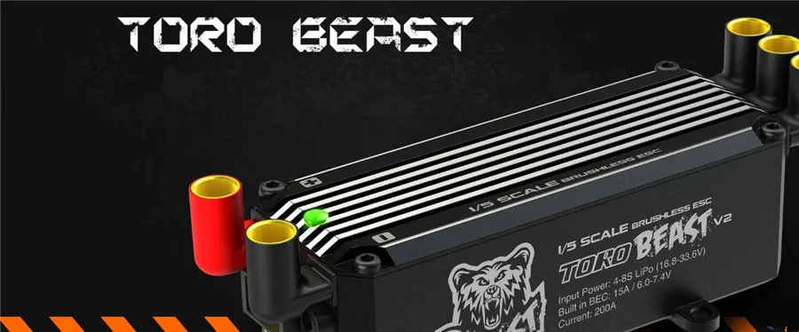 SKYRC Toro Beast V2 200A бесщеточный ESC с BEC для 1/6 1/5 внедорожный грузовик багги RC автомобиль оптом