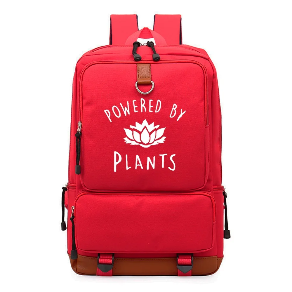 WISHOT Vegetarian Vegan POWERED BY PLANTS Backpack Shoulder travel