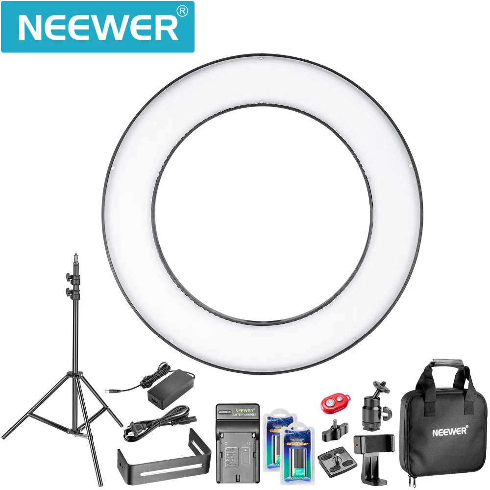 Neewer 14-дюймовый Dimmable bi-цвет SMD СВЕТОДИОДНЫЙ кольцевой светильник ing комплект для Камера/смартфон фото студии видеосъемки+ светильник стенд