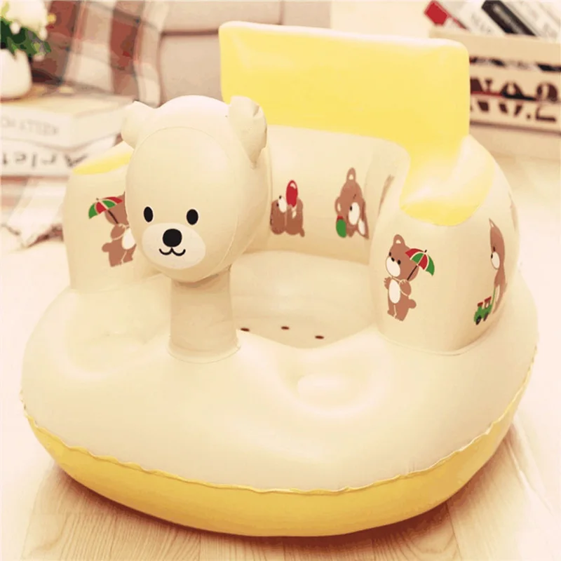Kids Baby Inflatable Chair Sofa Bath Seat Dining Pushchair PVC Infant Portable Play Game Mat Stool