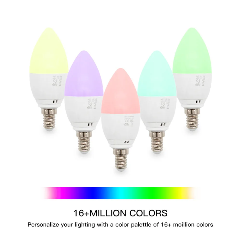 

New Smart WiFi candle bulb light timing E14 RGB bulb wifi/voice Control home automation kit for Alexa/IFTTT/Google Home