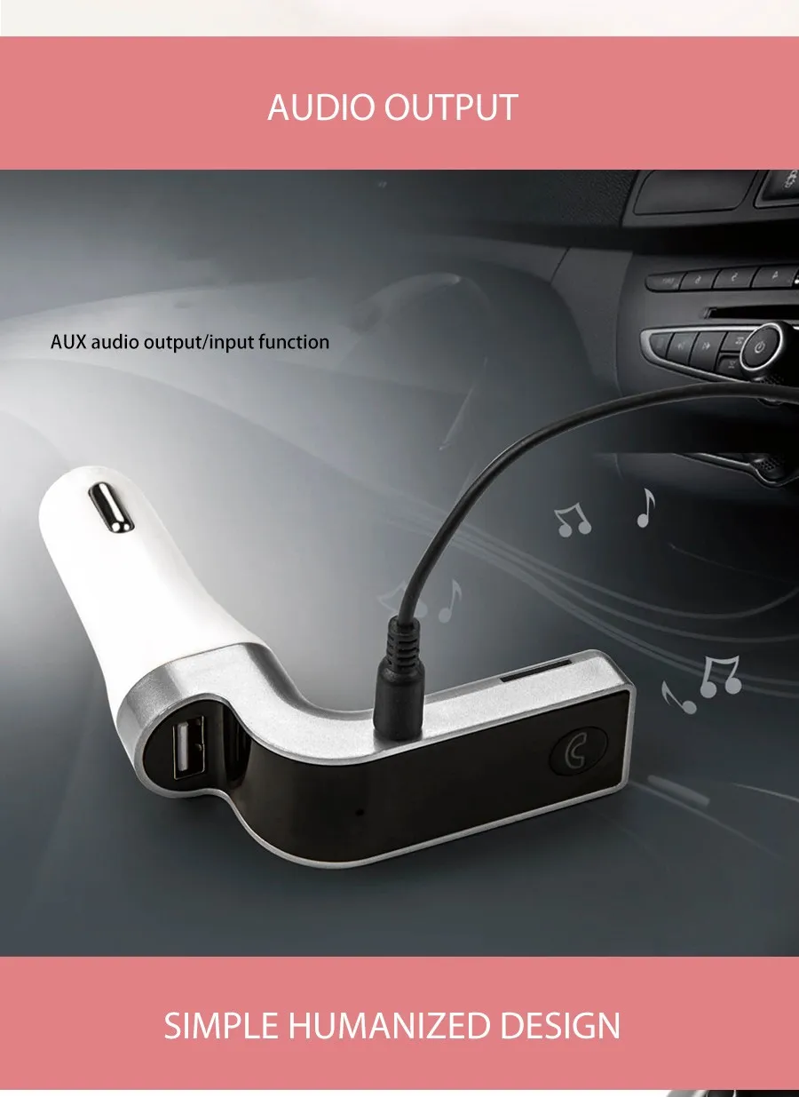 Wireless Bluetooth FM Transmitter Modulator LED Car Handsfree Car Kit MP3 Music Player Radio Adapter With USB Car Charger