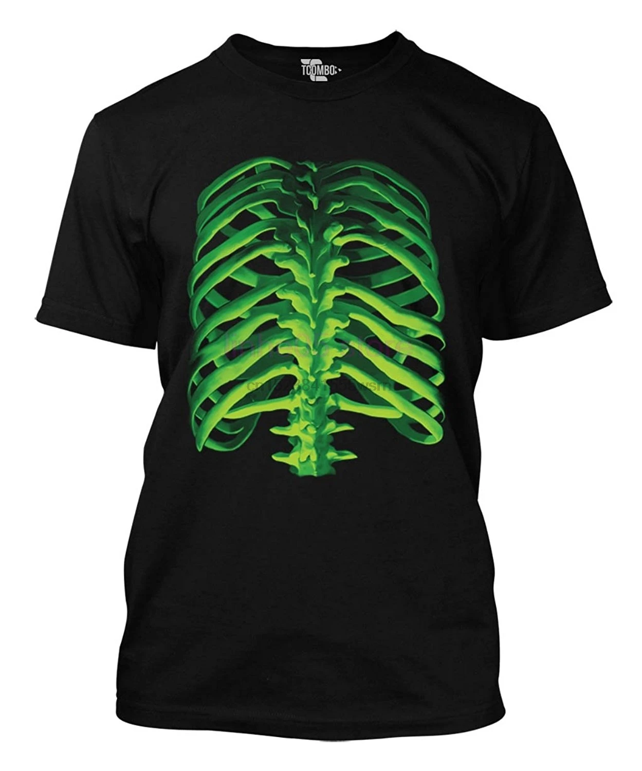 

2019 Green 3D Neon skeleton Men T shirt