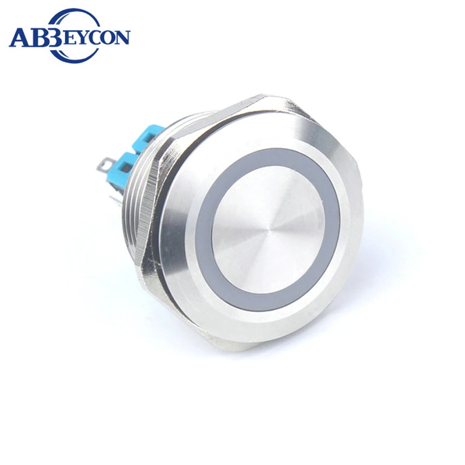 

28mm 1NO1NC Momentary Led Illuminated Light Waterproof Stainless Steel Push Button Switch 220V/110V Anti-Vandal Pin Termminal