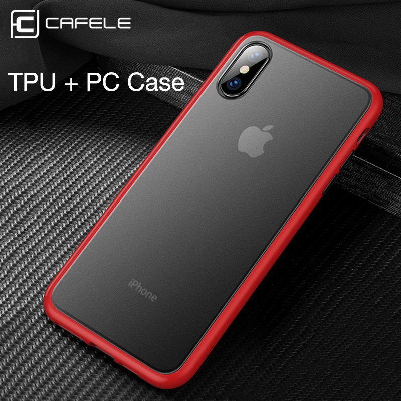 

CAFELE Case for iPhone X Xr Xs Max 7 8 Plus Soft + PC Hard Cover Ultra Thin Transparent Shining Case for iPhone Full Cover Shell
