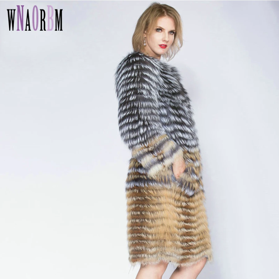 цена Sandbar Fur Wholesale Genuine Leather Real Fox Fur Sliver Fox Fur Women Coats Female natural color Real Fox Fur
