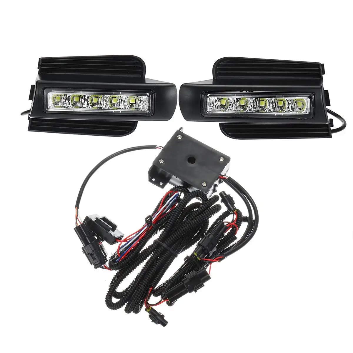 Автомобильные светодиодные Drl для Toyota Prado 120 LC120 GRJ120 2003~ 2009 дневные ходовые огни переднего бампера для вождения противотуманных фар дневного света