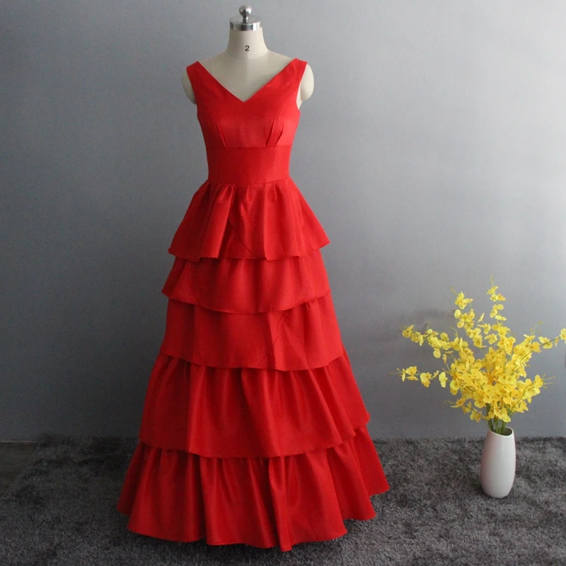 New Arrival V Neck A-Line evening dresses long Red ever pretty abendkleider 2019 Robe de soiree Formal dress Party gowns