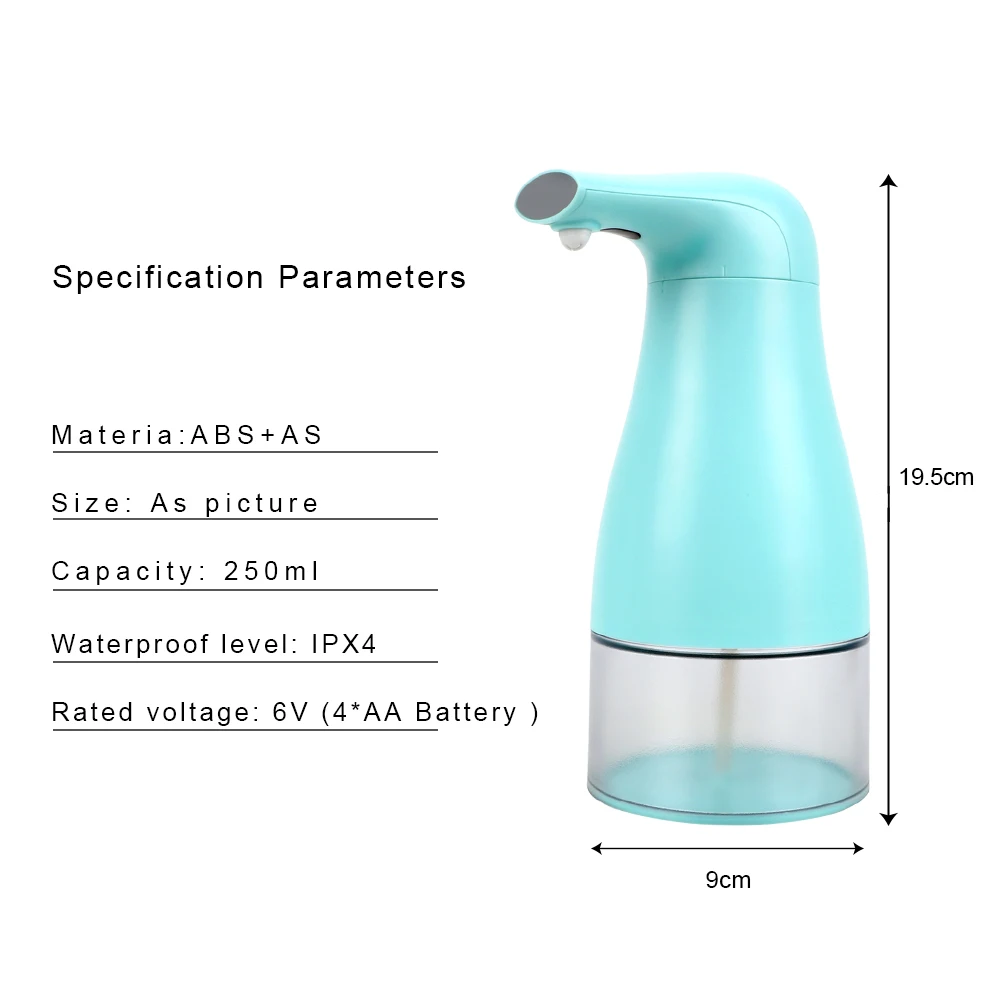 HILIFE Battery Powered Bathroom Kitchen Soap Bottle 250ml Touchless Foaming Soap Dispenser Automatic Sensor Soap Dispenser