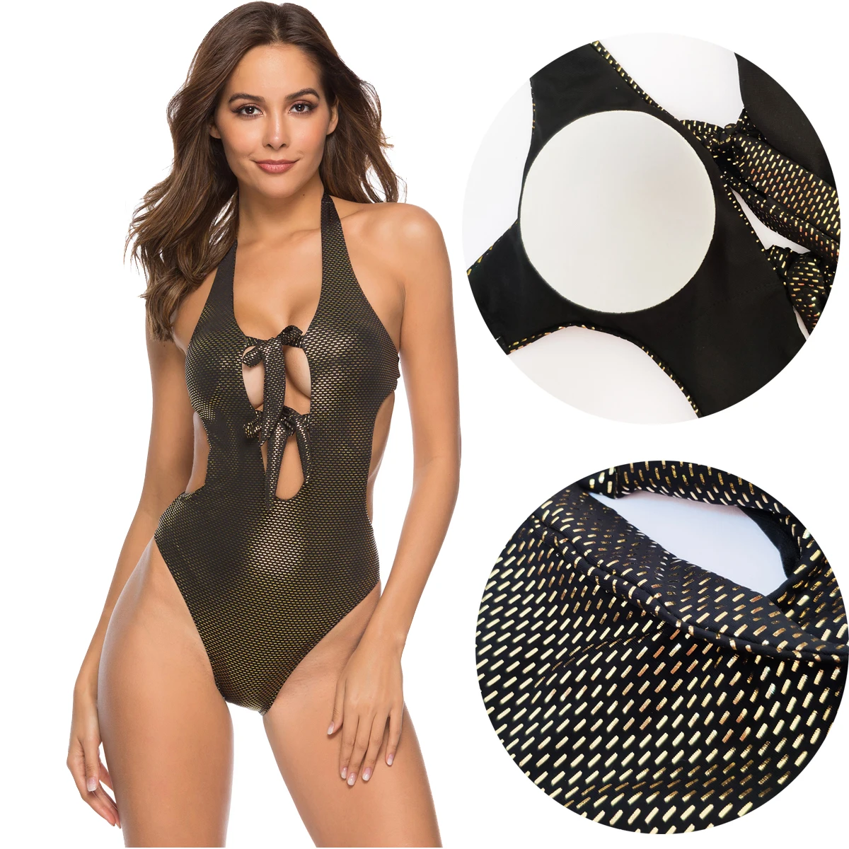 Женский купальник цельный купальники для женщин цельные купальные трусики с глубоким v-образным вырезом сзади Монокини Купальники без бретелек