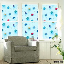 Starfish синие/розовые наклейки на окна transplucidus Opacitas украшение на окно для детской комнаты 45 см x 300 см