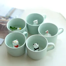 Tazas De Cerámica de Dibujos Animados lindo Gato Creativo Tazas 3D Tazas de Café Té Taza de Leche de Regalo Para Niños Bithday Gift