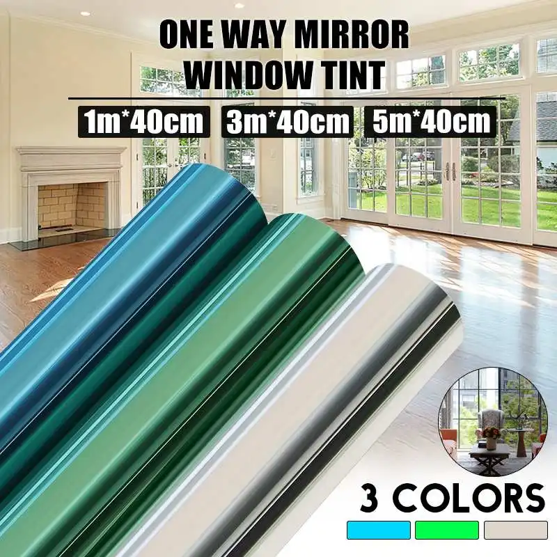 

500/300/100cm x 40cm VLT 15% Window Tint Film Roll One Way Mirror for Privacy Car Home Glass Solar UV Protection Sticker Summer