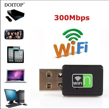DOITOP 300Mbps USB 2.0 Wireless Wifi Adapter Dongle 802.11n/g/b Internet Network LAN Card For PC Phone Notebook Laptop O3