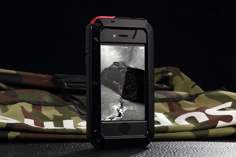 Outdoor Heavy Duty Doom Armor Shockproof Metal Case For iPhone XS MAX XR X 7 8 6 6S Plus 5 SE 5S 4 4S Dustproof Protection Cover