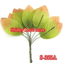 144 пучков = 1440 шт X розовые листья на одной проволоке, большие Проводные розовые листья,( по EMS